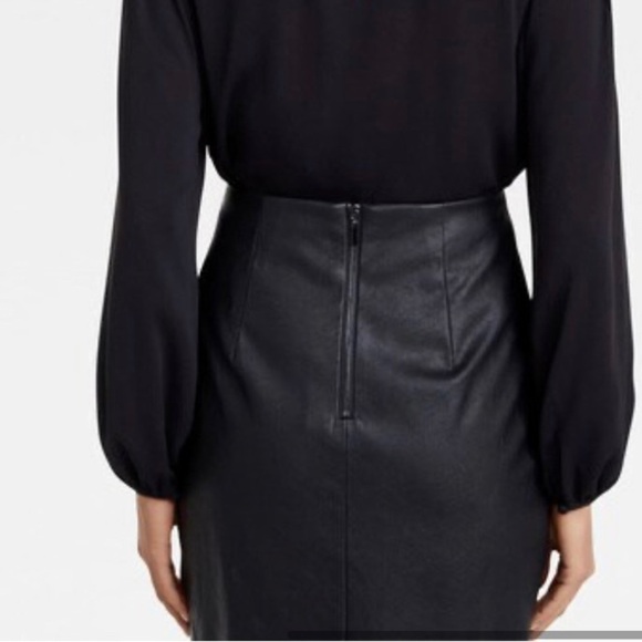 EVER new Melbourne faux leather Black Solid Knee Length Pencil Skirt - Picture 2 of 11